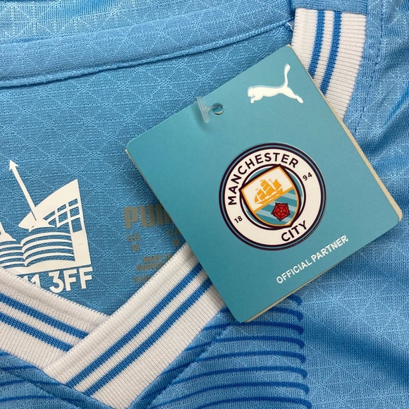 Erling Haaland Manchester City 2023/24 Home Jersey Men’s Medium Home Puma Blue - Picture 16 of 16